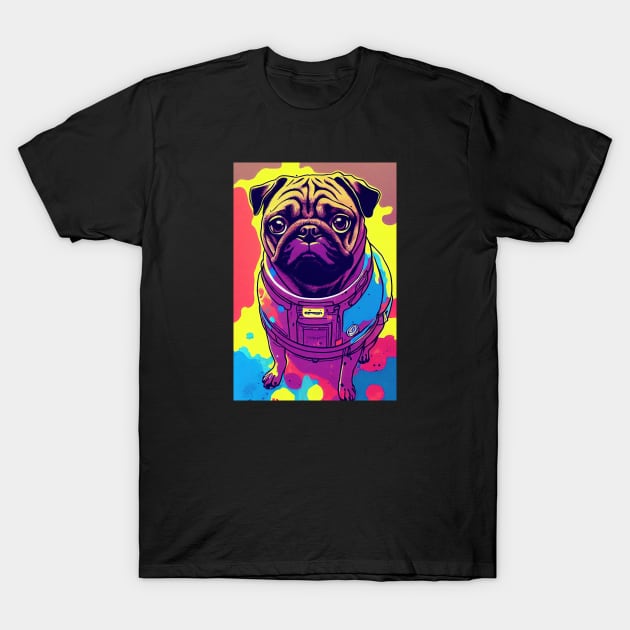 Astronaut pug portrait T-Shirt by etherElric